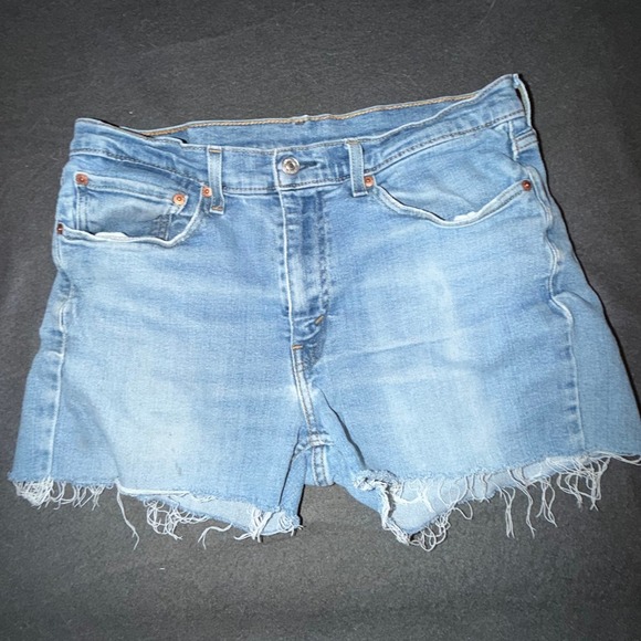 Levi's Other - Levis 514 Mens Light Wash Denim Cut Off Shorts Size 34 Raw Hem Blue Jorts